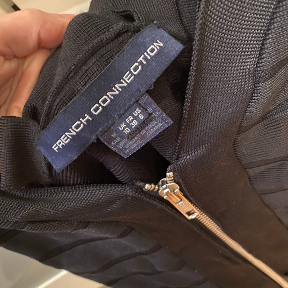 French Connection Zip Up Bandage Dress With Cutout - Picture 6 of 6